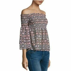 NWT Belle and Sky Smocked Off the Shoulder Top